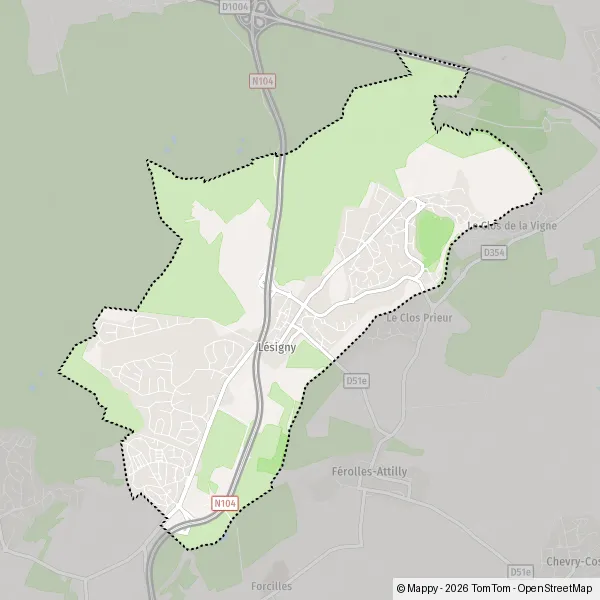 Plan Lésigny : carte de Lésigny (77150) et infos pratiques