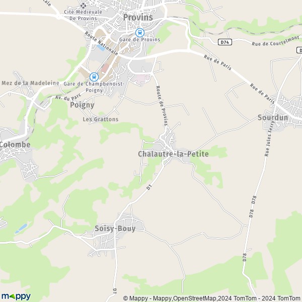 La carte pour la ville de Chalautre-la-Petite 77160