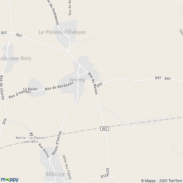 La carte pour la ville de Iverny 77165