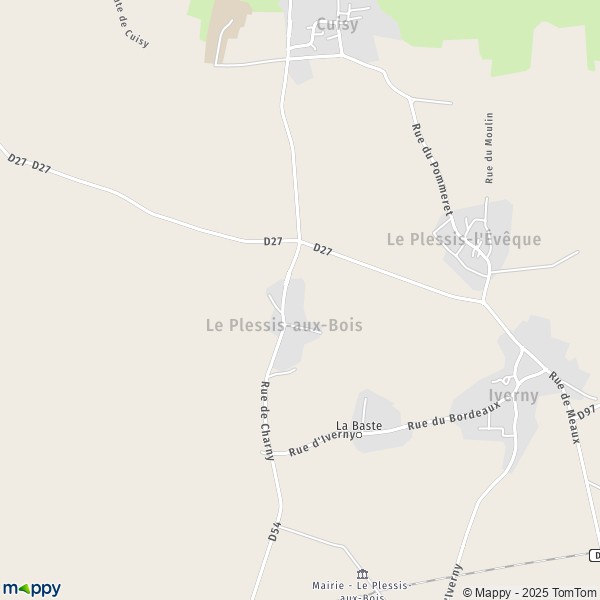 La carte pour la ville de Le Plessis-aux-Bois 77165