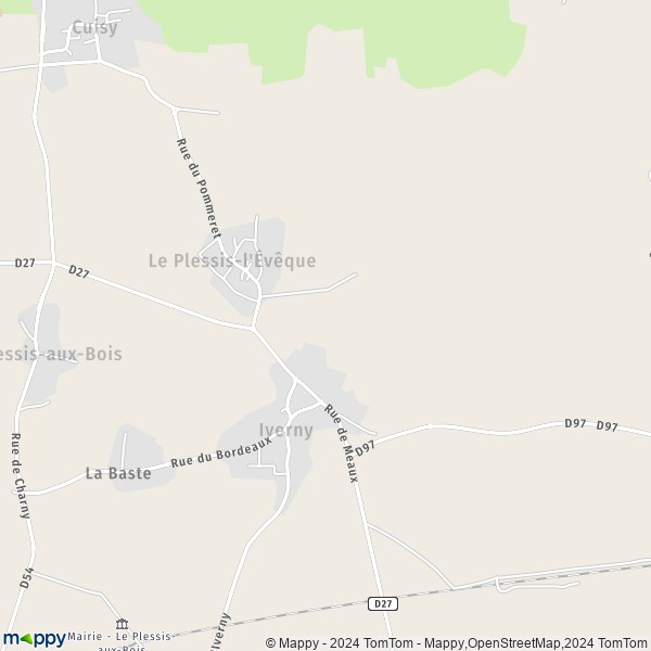 La carte pour la ville de Le Plessis-l'Évêque 77165