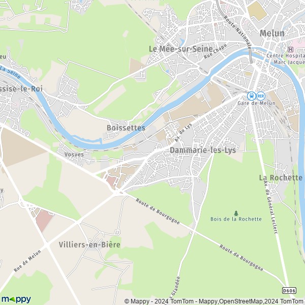 La carte pour la ville de Dammarie-les-Lys 77190