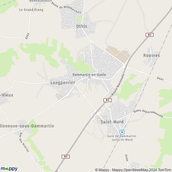La carte pour la ville de Dammartin-en-Goële 77230