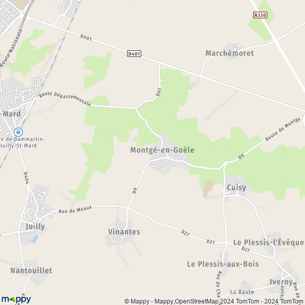 La carte pour la ville de Montgé-en-Goële 77230