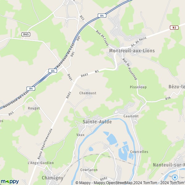 La carte pour la ville de Sainte-Aulde 77260