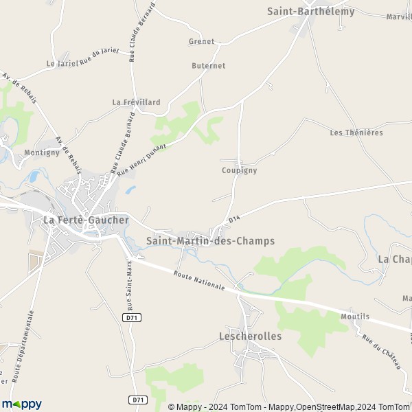 La carte pour la ville de Saint-Martin-des-Champs 77320