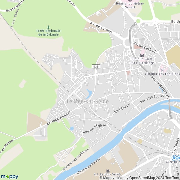 La carte pour la ville de Le Mée-sur-Seine 77350