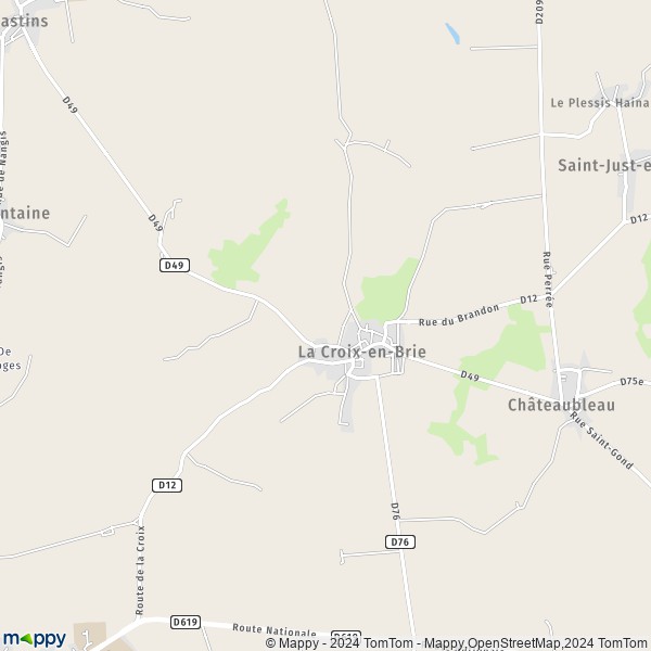 La carte pour la ville de La Croix-en-Brie 77370