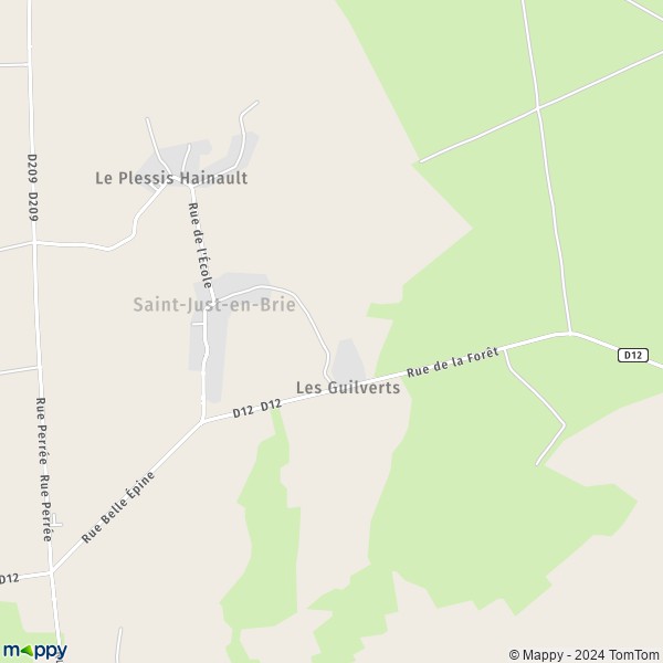 La carte pour la ville de Saint-Just-en-Brie 77370