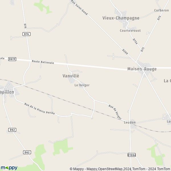 La carte pour la ville de Vanvillé 77370
