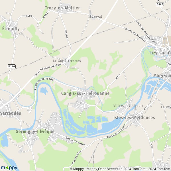 La carte pour la ville de Congis-sur-Thérouanne 77440