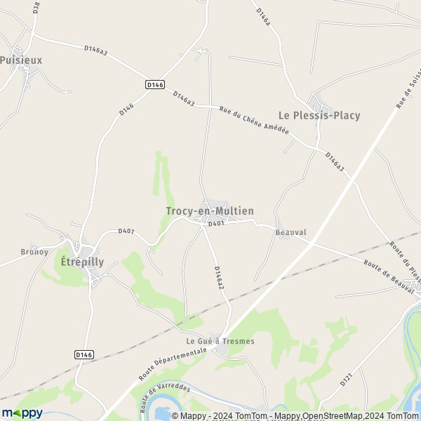 La carte pour la ville de Trocy-en-Multien 77440