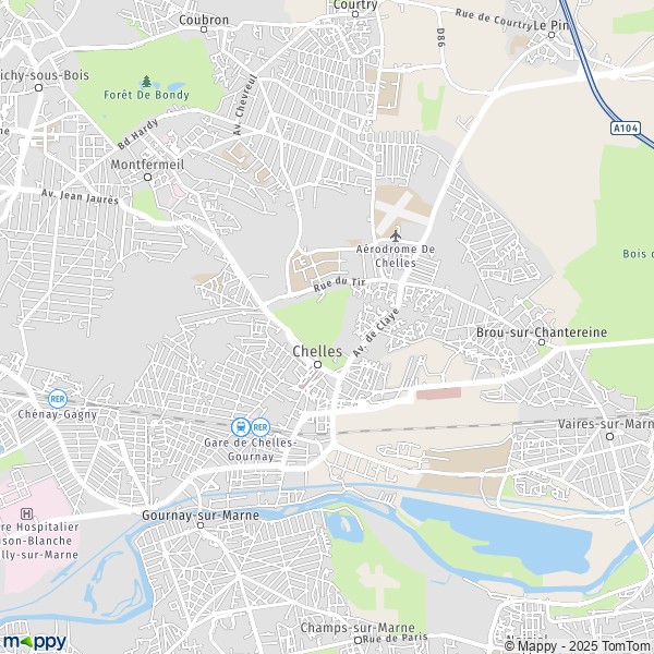 La carte pour la ville de Chelles 77500