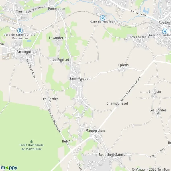 Plan SaintAugustin carte de SaintAugustin (77515) et infos pratiques