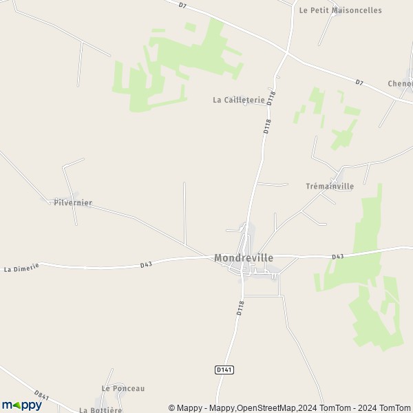 La carte pour la ville de Mondreville 77570