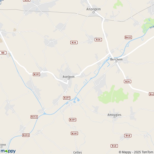 La carte pour la ville de 7760-8583 Avelgem