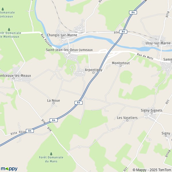 La carte pour la ville de Saint-Jean-les-Deux-Jumeaux 77660