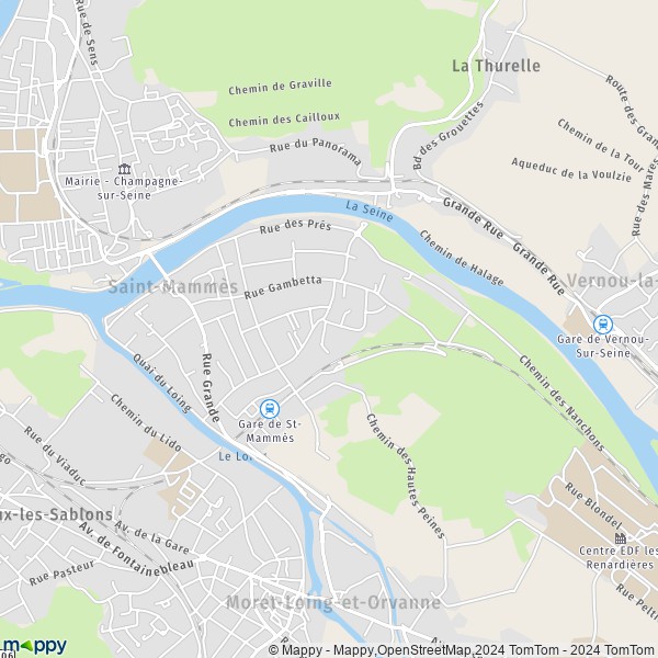 La carte pour la ville de Saint-Mammès 77670