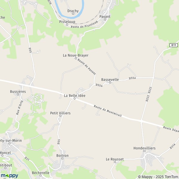 La carte pour la ville de Bassevelle 77750