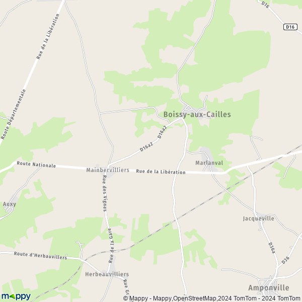 La carte pour la ville de Boissy-aux-Cailles 77760
