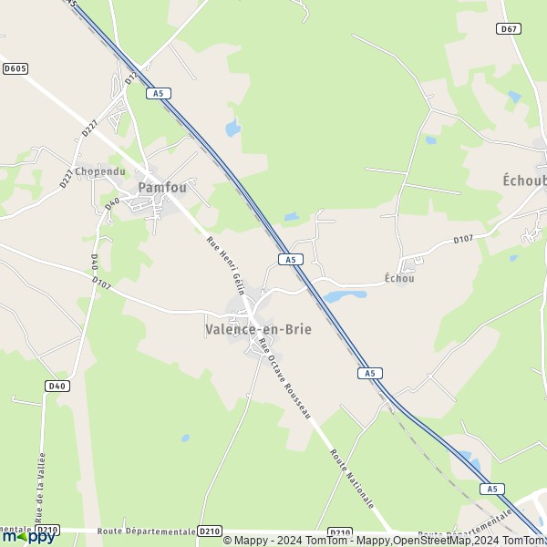 La carte pour la ville de Valence-en-Brie 77830