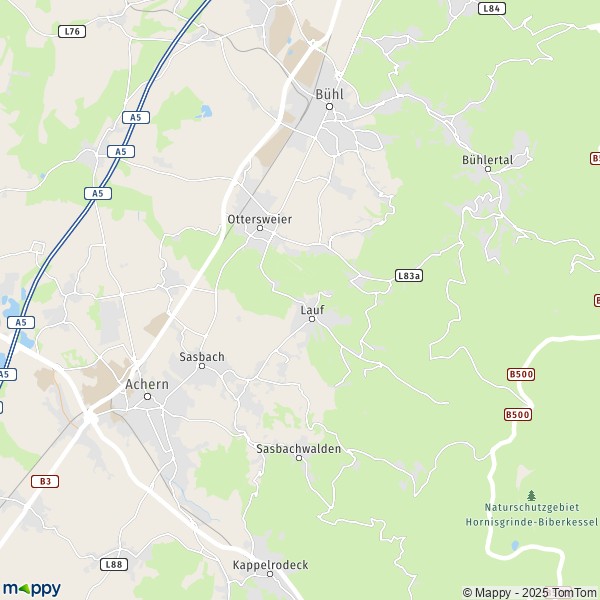 La carte pour la ville de 77833-77889 Sasbach