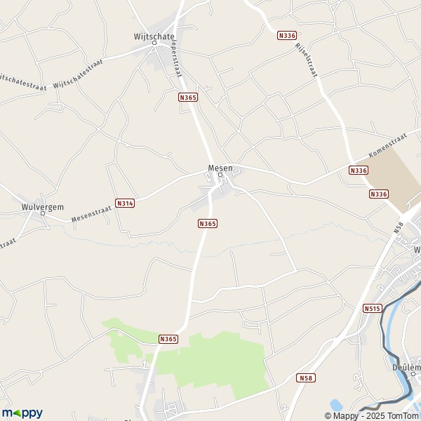 La carte pour la ville de 7784-8957 Messines