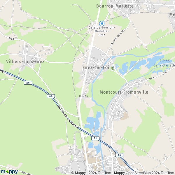 La carte pour la ville de Grez-sur-Loing 77880