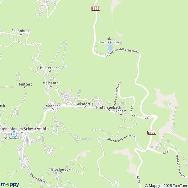 La carte pour la ville de 77889 Seebach