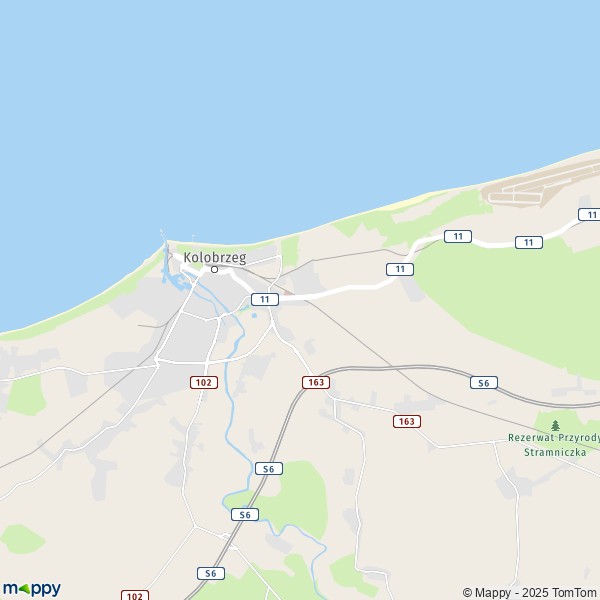 La carte pour la ville de Kolobrzeg 78-100
