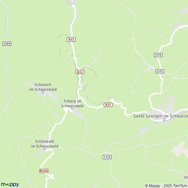 La carte pour la ville de 78098-78141 Triberg im Schwarzwald