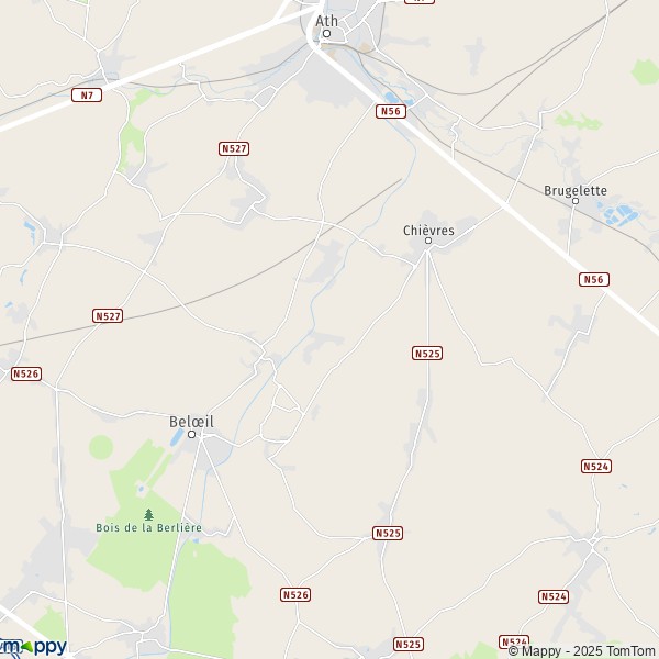 La carte pour la ville de 7810-7970 Chièvres