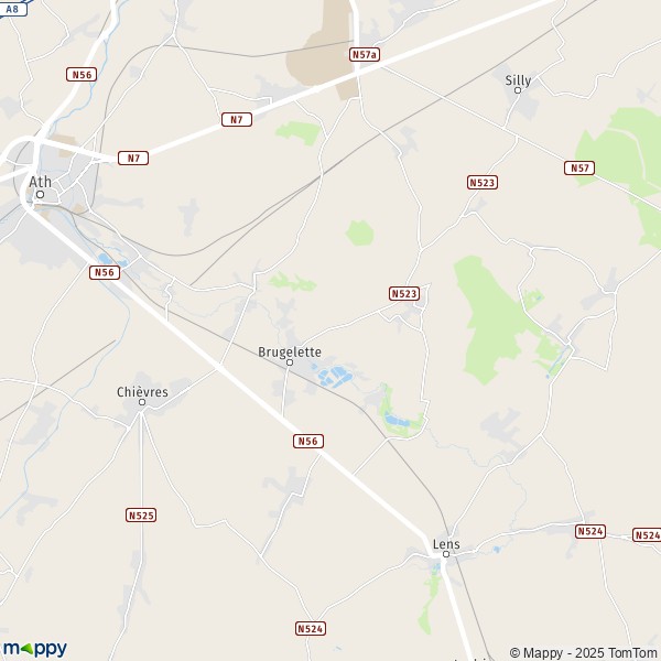 La carte pour la ville de 7811-7943 Brugelette