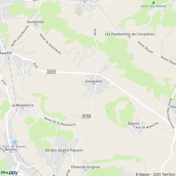 Plan Crespières carte de Crespières (78121) et infos pratiques