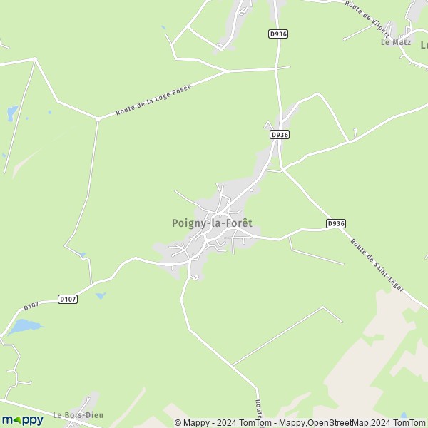 La carte pour la ville de Poigny-la-Forêt 78125
