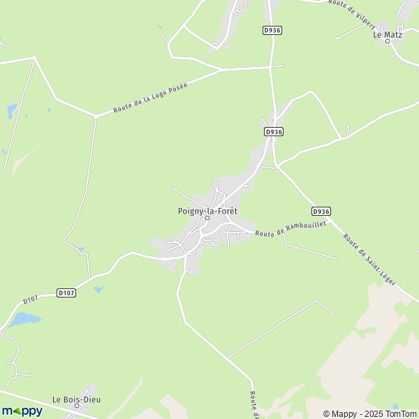 La carte pour la ville de Poigny-la-Forêt 78125