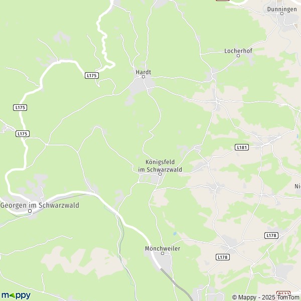 La carte pour la ville de 78126 Königsfeld im Schwarzwald