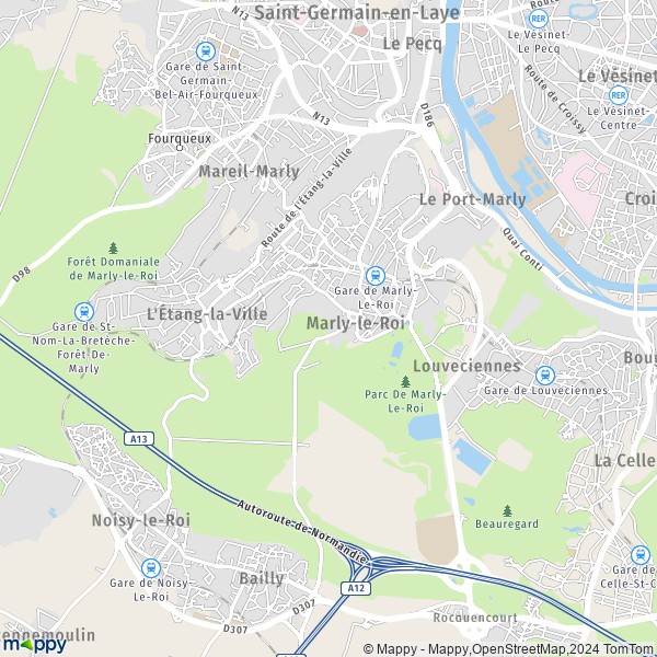 La carte pour la ville de Marly-le-Roi 78160