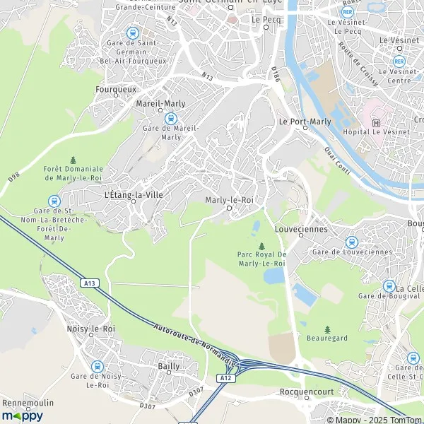 Plan MarlyleRoi carte de MarlyleRoi (78160) et infos pratiques