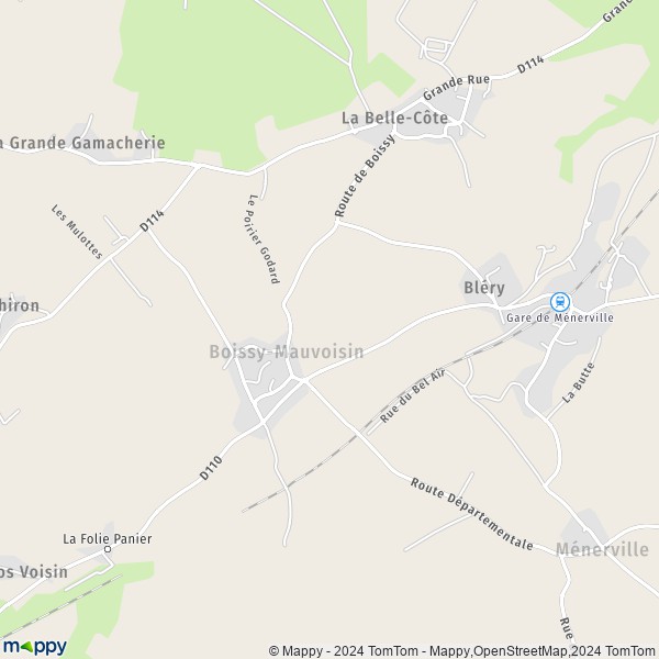 La carte pour la ville de Boissy-Mauvoisin 78200