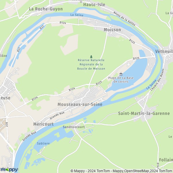 La carte pour la ville de Mousseaux-sur-Seine 78270