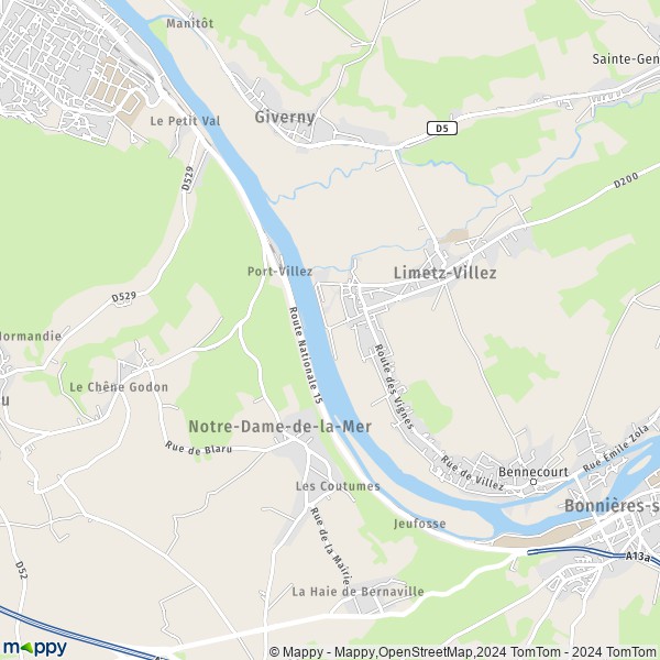 La carte pour la ville de Port-Villez, 78270 Notre-Dame-de-la-Mer
