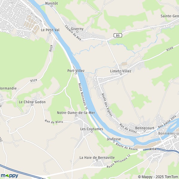 La carte pour la ville de Jeufosse, 78270 Notre-Dame-de-la-Mer