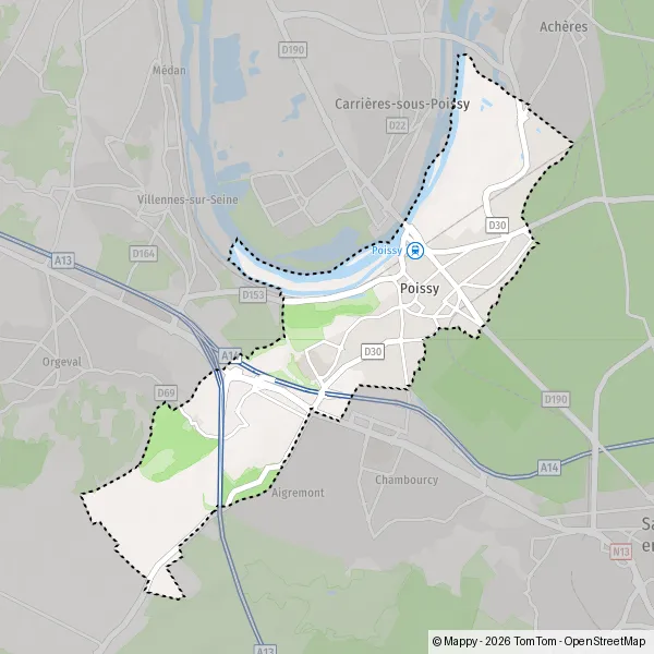 Poissy Carte Détaillée | Plan Poissy (78), Carte Poissy – XVYP