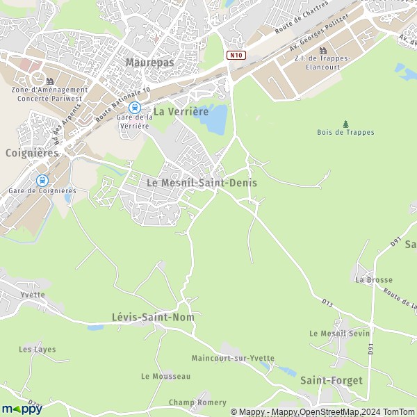 La carte pour la ville de Le Mesnil-Saint-Denis 78320