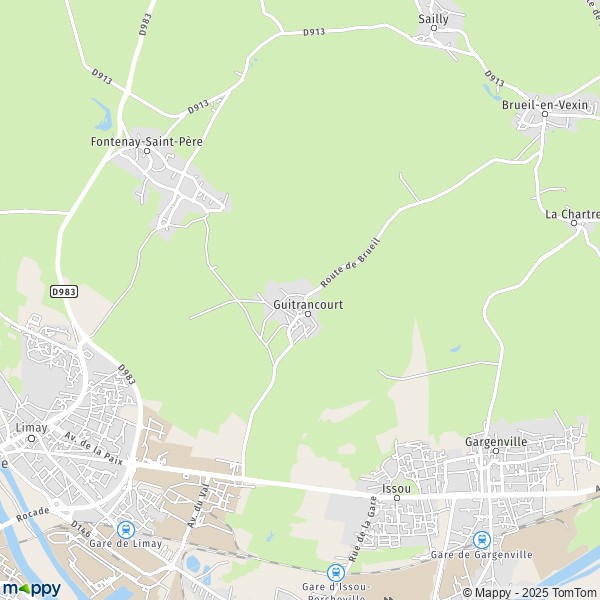 La carte pour la ville de Guitrancourt 78440