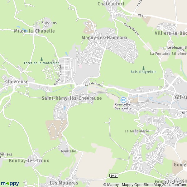 La carte pour la ville de Saint-Rémy-lès-Chevreuse 78470