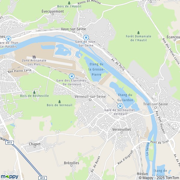 Plan Verneuil-sur-Seine carte Verneuil-sur-Seine  78480  infos
