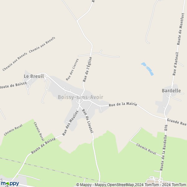 La carte pour la ville de Boissy-sans-Avoir 78490