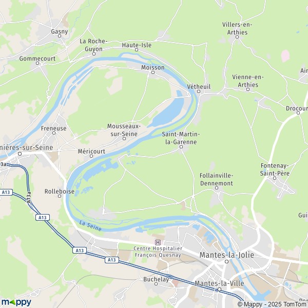 La carte pour la ville de Saint-Martin-la-Garenne 78520